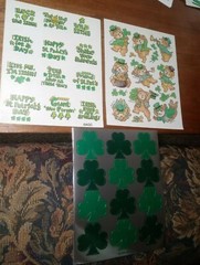 Vintage American Greetings St Patricks Day Stickers Lot of 3 sheets teddy bear