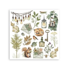 Stamperia Rub-On Kit- Herbarium Silvae, DFLRBX02