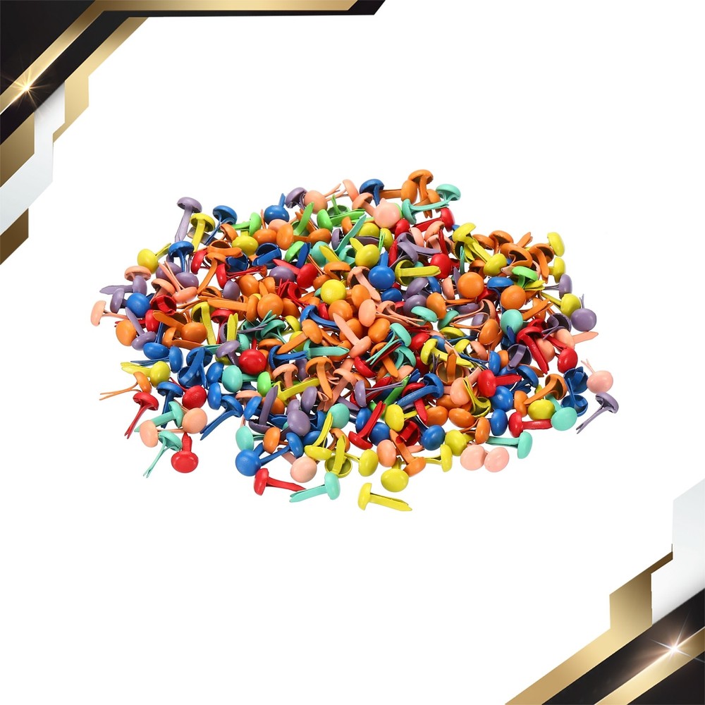 4.5 x 8 mm Mini Brads for Paper Crafts,300 Pcs Paper Fastener Assorted Colors