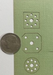 CIRCLE TOPPERS GREEN TEXTURED Laser Die-Cuts(8pc)Deluxe Cuts•Buttons•Beads •Cute