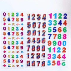 6 Sheets Kids Stickers 3D Puffy Bulk Cartoon English Alphabet Letters Number