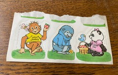 Vintage Stickers Hallmark Cards Animals Shirt Tales Dated 1981 Partial Sheet