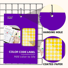 2400PCS Colored Dot Stickers 1/2″ round Color Code Multicolor Small Stickers Pol