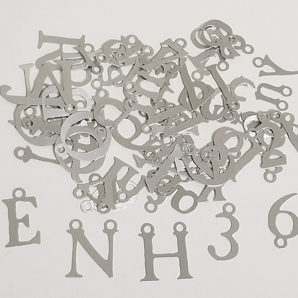 Making Memories Metal Letter Number Charms Upper Lower Case Silver FULL SET -A