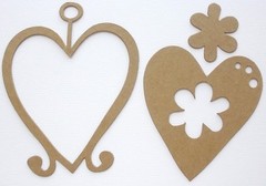 {4} VICTORIAN HEARTS – Decorative Accents Chipboard Die Cuts – 3 1/2 x 4 3/8″