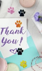 30pc Dog Cat Paw Print Sticker Self-Adhesive Envelope Seal Party Decor Craft