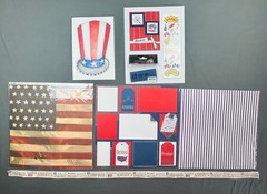 Patriotic Scrapbook Paper Craft Lot 12×12 July 4th USA Layout Stickers Embellish