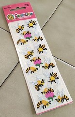 Vintage SANDYLION Kromekote Yellow/Black BUMBLEBEE Stickers (1 Sealed Sheet)