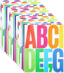 18 Sheets Letter Number Stickers, 5 Inch Self-Adhesive Vinyl Alphabet Punctuatio
