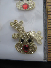 Hobby Lobby GOLD GLITTER REINDEERS Dimensional Stickers 8 Pieces