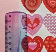 16 Pretty Heart Stickers Large Heart Stickers Valentines Heart Stickers Set C