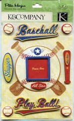 Lot of 6 Baseball scrapbook stickers – Sticko, K&Company, Recollections