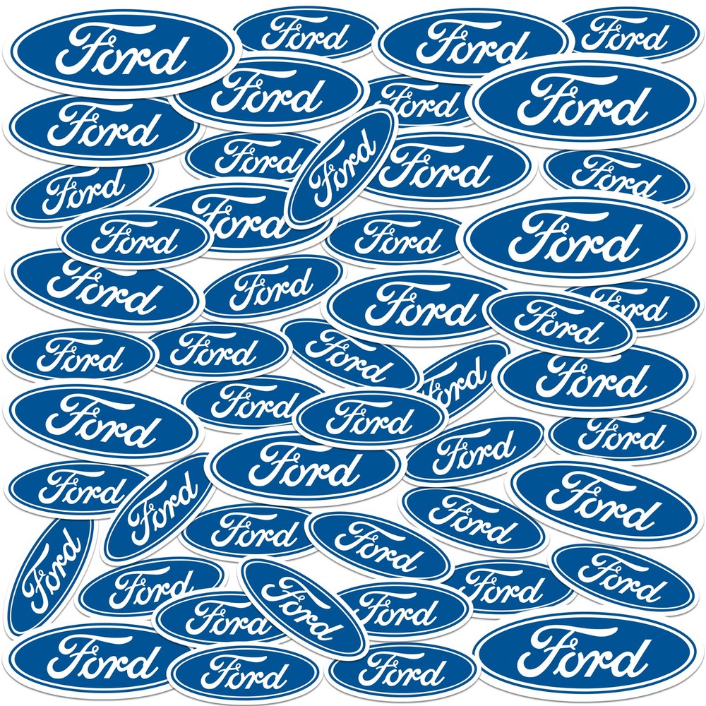 FORD OVAL EMBLEM DIE CUT VINYL 50 CT STICKER PACK
