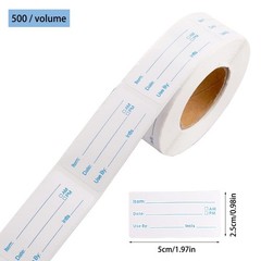 2 Rolls 1000 Pieces Removable Food Labels, 1 x 2 Inch 1 x 2 inch, Blue+red