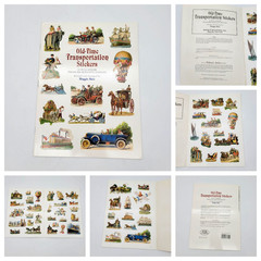 Vintage Sticker Books Lot of 4 Victorian Old-Fashion Transportation Mother Goose