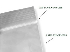 Clear Resealable Zip Lock Top 2 MIL Plastic Bag Baggies SAMPLE: 2×3, 3×5, 4×6