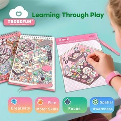 20 DIY 3D Sticker Scene Book for Adults & Kids, Craft Therapy Art Gift