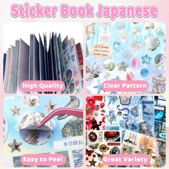 990Pcs Cute Scrapbook Stickers Travel Y2k Japanese Sticker Book for Adult Kaw…