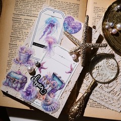 42 pcs Mermaid Translucent Vellum Matte Surface Paper Sticker Scrapbook Craft