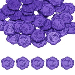 25PCS Wax Seal Stickers Self-Adhesive Envelope Seal Stickers, Dark Purple