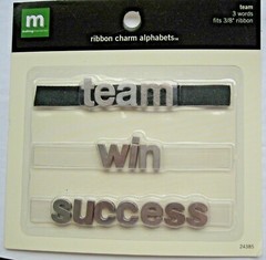 Word Charms Team Enamel Metal 3 Words Fits 3/8″ Ribbon Making Memories New