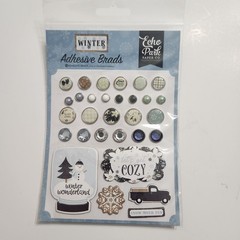 Echo Park Paper WINTER Adhesive Puffy Scrapbook Stickers & Brads, Chipboard NEW