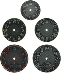 Metal Timepieces by Idea-Ology, 5 per Pack, Various Sizes, Antique Finishes, TH