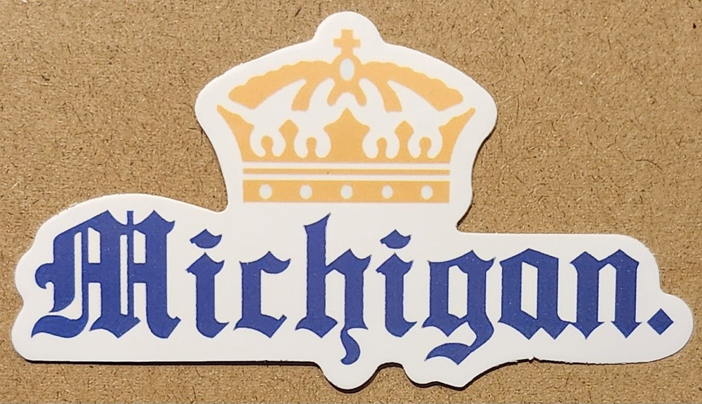 University of Michigan Wolverines die-cut decal sticker crown