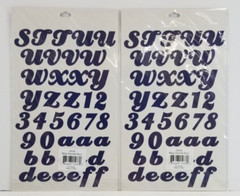 Alphabet & Number Stickers Upper & Lower Case Bold Cursive Set of 2 Blue