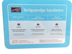 Stampin Up Pewter HODGEPODGE HARDWARE Tin Case 138 Embellishments 100 Brads 2007