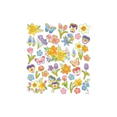 Stickers Sticker King Garden Delight Flowers Butterflies Tulips Daffodils Lilacs