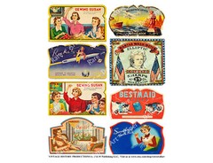 Needle Book Sewing Labels, 1 Sticker Sheet, Vintage Advertising Reproductions