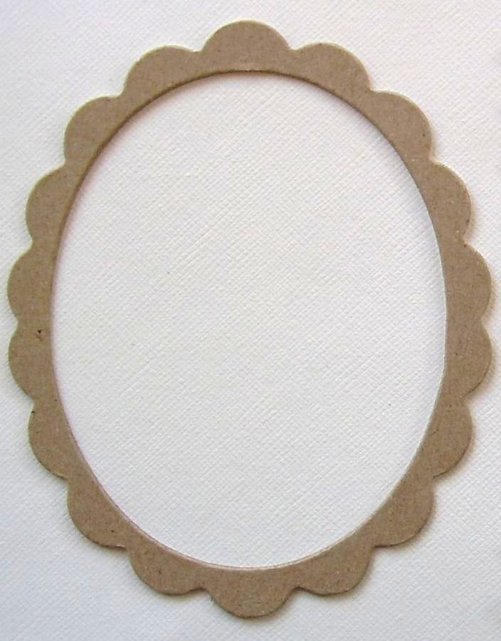 {4} *OVAL SCALLOP FRAMES* Picture Frames Chipboard Die Cuts – 3 3/4″ x 4 1/2″