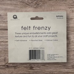 Queen & Co Felt Frenzy Embellishments Party Scrapbook Self Adhesive NEW