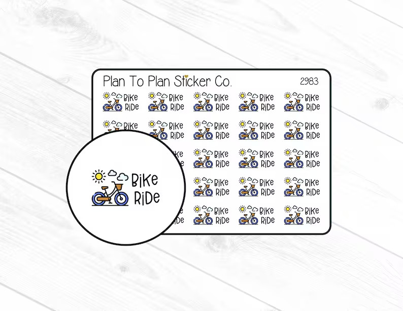 2983~~Bike Ride Planner Stickers.