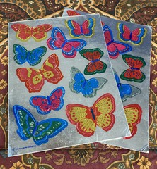 HALLMARK RAZZLE DAZZLE FOIL BUTTERFLY SEALS STICKERS Vintage 1981
