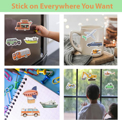 Jelly Sticker Books for Toddlers 2-4 Years, Reusable Sticker Book (Vehicles)