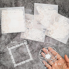 40Pcs Lace Scrapbooking Supplies Cutout Scrapbook Paper Flower Leaves Feather Fr