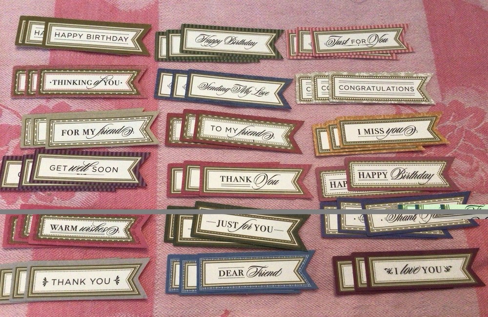 Anna Griffin Flag Sentiments Die Cuts set of 54 NEW