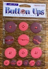New Sticko Button Up 15 Photo Safe Red Adhesive Buttons Scrapbook Stickers Card