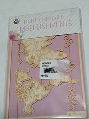 P13 Light Chipboard Embellishments Bundle 11 asst 4×6″ framew/engraved pieces