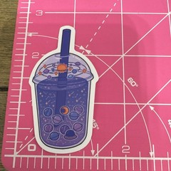 Bubble Tea Boba & Milk Tea Drink Stickers, Multicolor Food & Drink (4 pcs)