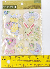 Studio 112 Baby Plush Toys Stickers Dimensional Cottage Core Pastels