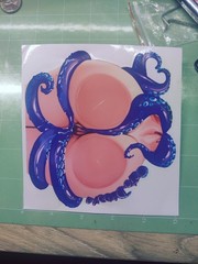 Sexy anime Tentacle girl sticker 5″x5″ waifu vinyl decal tentacles
