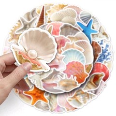 20pcs Shellfish Ocean Style Stickers Journal Laptop Cup Refrigerator Scrapbooks