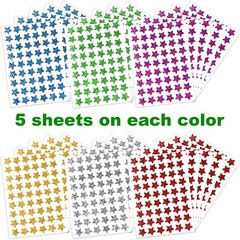 1620 Pack, 6 Colors, Holographic Small Star Stickers for Kids Reward, Behavio…