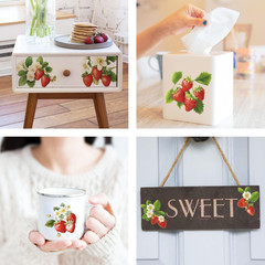3pcs/Set Strawberry Rub on Transfers for Furniture and Crafts 6×12 inch Plant Fr