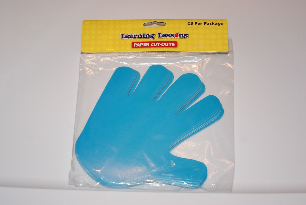 NEW 28 Learning Lessons HANDPRINT Paper Cut-Outs School Teacher Kids FREE SHIPP!
