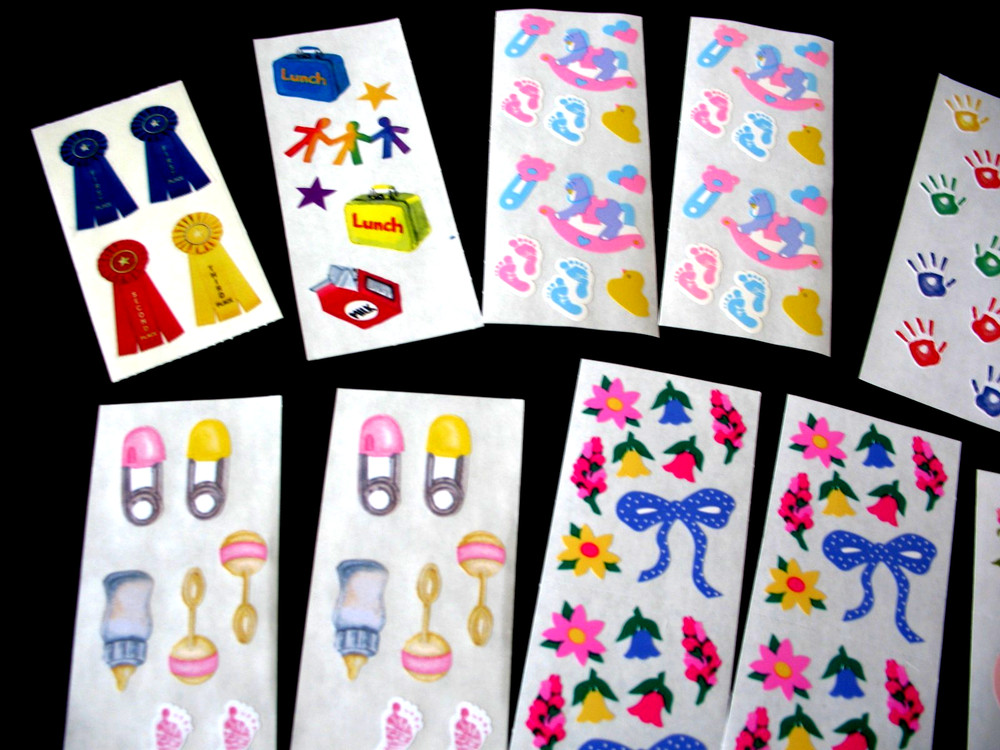 Creative Memories Lot Stickers,Ribbons, School, Handprints, Baby, FloralVarious.