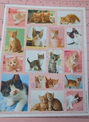 Vintage Hallmark Stickers Cats Kittens 1 sheet